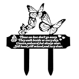 Metal Butterfly Memorial Stake For Cemetery - Grave Marker Decor With Remembrance Verse - Weatherproof Memorial Plaque For Loss Of Loved One, Mom, Dad - Cemetery Decoration For Graveside, Garden & Yard