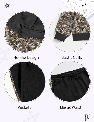 Image of Boys Clothes Fall Winter Outfits Camouflage Long Sleeve Hoodie and Pants 2PC Kids Clothes Boys for 5-14 Years
