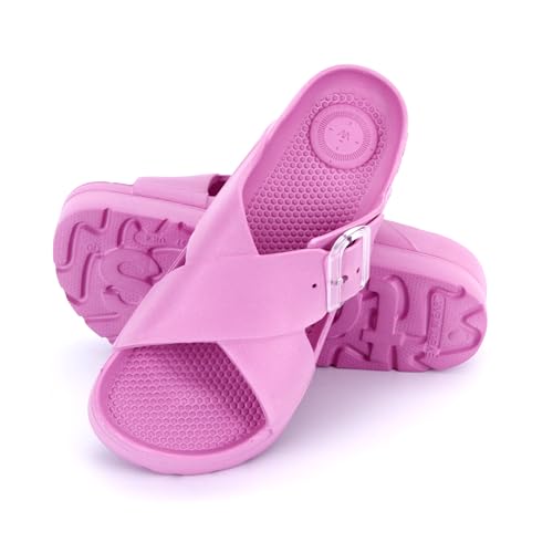 TOTES EVERYWEAR WOMEN'S CROSS BUCKLE SLIDE by totes - Used condition - Image 4