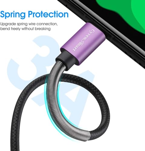 Image of [10Pack 1ft] Compatible with Samsung Galaxy S9 S10 S8 Plus Charger Cord(3A Fast Charging), TPE USB C Type Charger Cable,USB A to Type C Replacement for Samsung A32 /A12 /A10e /A20 /A51 20 /9 /8,LG-Purple
