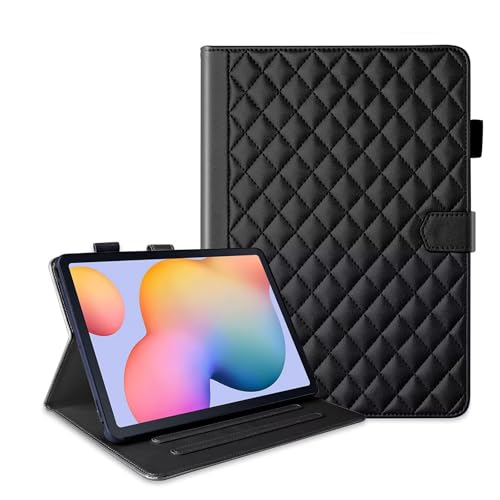 Funda para Galaxy Tab S6 Lite 10.4 con cartera negra de cuero sintético y soporte de apoyo