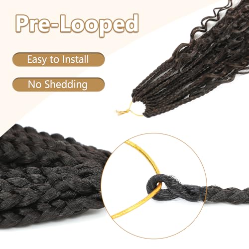 Extensiones de pelo crochet Goddess Box Braids sintéticas para trenzas africanas boho 5