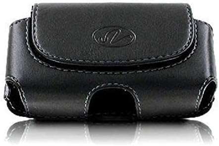 Horizontal Holster for Flip Phone, Smartphone or Device Up to 4.25x2.25x0.85 Inch in Dimensions, a Leather Carrying Case with Belt Clip and Belt Loops