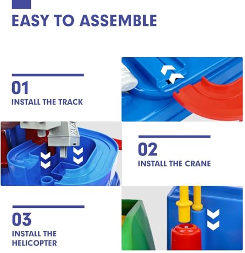 Image of Cable World Montessori Car Adventure Track Toy for Kids with 4 Mini Cars & 6 Control Buttons | Interactive Vehicle Track Set with Helicopter, Bridge & Parking Challenges |Fine Motor Skill Toy for Kids