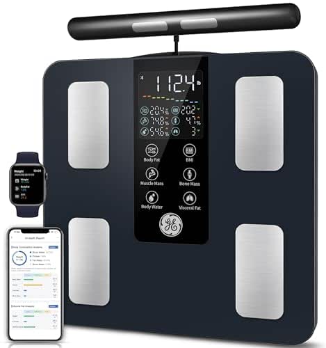 GE Smart Scale for Body Weight: 8-Electrode Digital Bathroom Scale