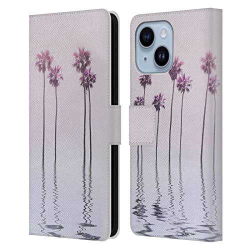 Étui rabat iPhone 14 Plus Palmiers À Eau protège écran et cartes