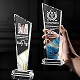 Trophée Personnalisable en Cristal Gravé Logo et Texte Cadeau...