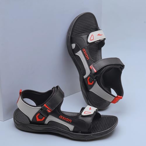 Image of ASIAN Vistara-42 Men's Sandals | Soft Cushion Footbed, Adjustable Velcro Straps & Anti-Slip Grip Sole | Lightweight, Durable & Comfortable Sandals for Walking, Daily Use, Beach & Travel