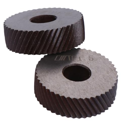 Ipetboom Godronatore Tornio Doppia Ruota Diamantata Set con Passo Lineare e Zigrinatura Diagonale Strumento Sostitutivo per Utensili Tornio Metalli Finitura Decorativa e Presa Antiscivolo