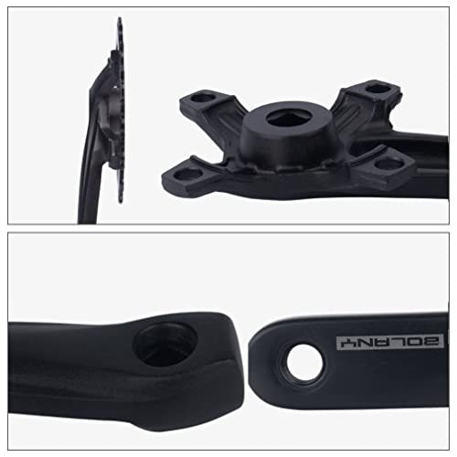 Qhiyrze Mountain Bike Square Crankset 104Bcd 170Mm Mtb Crank Arm Set 4 Jaws With Bb 34T 36T Single Chainring For 7/8/9/10/11/12 Speed (Color : Black 34T) #TOP4