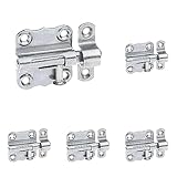 Alberts 123352 Grendelriegel | mit Knopfgriff und ohne Feder | galvanisch gelb verzinkt | Platte 33 x 35 mm | Bolzen-Ø 7 mm (Packung mit 5)