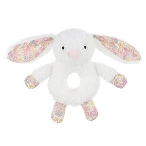 Apricot Lamb – Baby rattles toy comfort plush rattle for newborn flower bunny-white