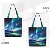 MMSJSBVY Northern Lights Canvas Shoulder Tote Bag, Lightweight Polyester Shopping Tote, Reusable Daily Handbag For Work, School And Grocery #2