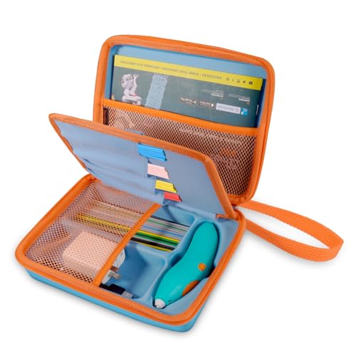 KENOBE Case Compatible with 3Doodler Start+ Essentials (2024 2023) 3D Pen Set for Boy & Girls, Hard Shell Portable Art Activity Set Storage for Educational STEM Toy, Hold Plastic Filaments Strands