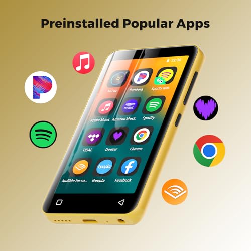 Image of innioasis G1 Kids MP3 Player with Bluetooth, WiFi, 16GB Android MP4 Player, 4-Inch Full Touch Screen, Supports Spotify, Pandora, Tidal, Deezer, Amazon Music (Gold)