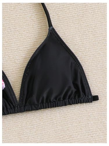 Image of SHENHE Girl's 3 Piece Swimsuits Cute Halter Triangle Bikini Bathing Suit with Beach Cover Up