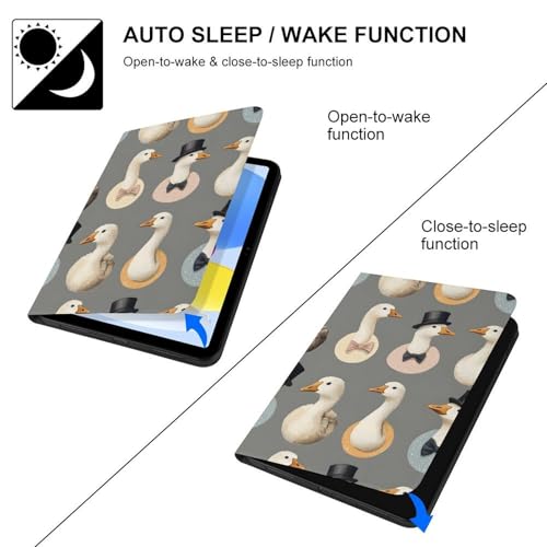 Coque iPad 10 Fine Anti Rayure Housse Légère Design Oie Réaliste avec Support Smart - 3