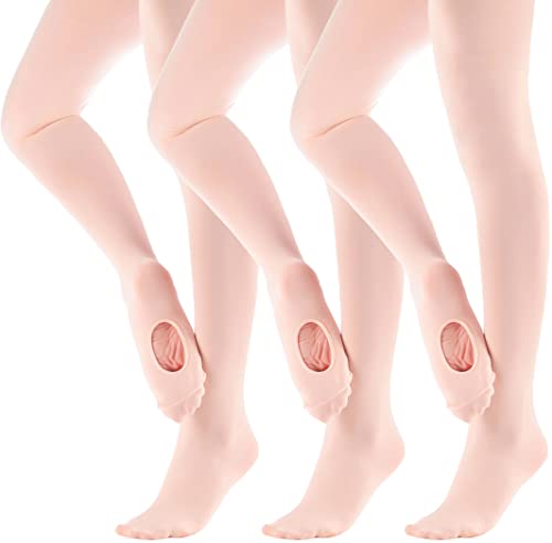 Mdnmd 3 Pack Dance Ballet Tights For Little Girls Convertible Footless Ballet Legging Stocking Pantyhose thumb #1