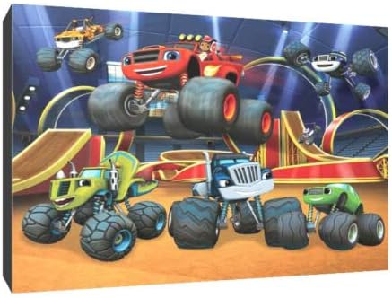 Blaze jump Monster Machine canvas sizes wall art Wood Framed Ready to Hang XXL print (A0 42x30inch)