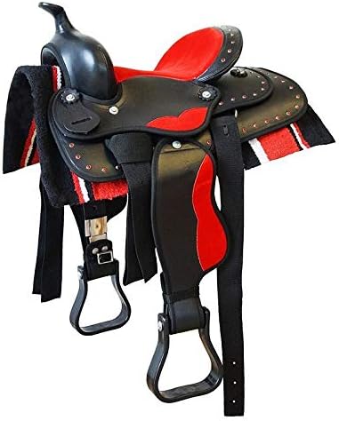 Western Barrel Racing Handmade Synthetic Cordura Horse Saddle Lightweight Trail Tack Equestrian Get Matching Headstall, Breastplate & REINS, Pad Size: 10-18 inches Seat, TR17