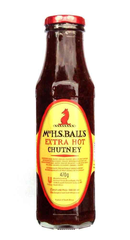 Mrs H.S.Ball's Chutney (Glass) 470g (Extra Hot, 16.6 Ounce (Pack of 1))