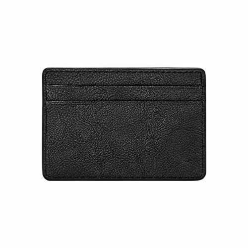 Image of Fossil Men's Steven Leather Slim Minimalist Card Case Wallet, Slate Black, (Model: ML4395019)