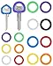 Uniclife Key Caps Tags Covers Set 8 Large and 20 Medium Size, Strong Toughness Plastic Key Identifier Rings in 9 Different Colors