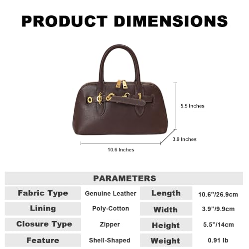 Genuine Leather Crossbody Purse for Women | Structured Top Handle Satchel Shoulder Bag with Adjustable Strap2