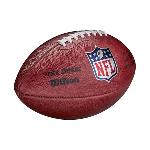 Wilson NFL The Duke Balón de fútbol americano, tamaño oficial NFL, Cuero Horween, Marrón - imagen 3