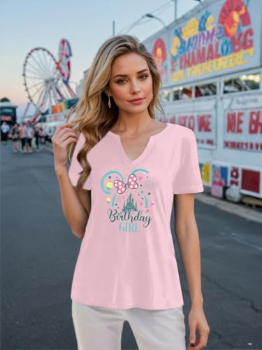 Birthday Shirt for Women Magical Tshirt Cute Birthday Party Gift Vneck Graphic Short Sleeve Graphic Tops2