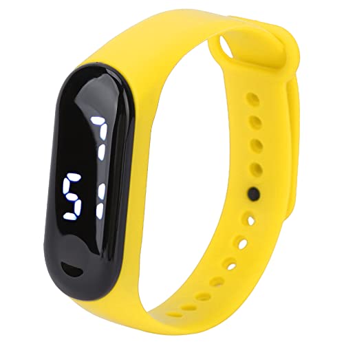 Ejoyous Orologio Sportivo, Orologio Digitale Display LED Luce Orologio Fitness con Cinturino in Silicone, per Corsa Viaggi attività All'aperto (YELLOW)