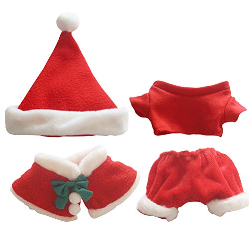 PRETYZOOM Conjunto de 4 peças de roupas de boneca de Natal chapéu shorts acessórios de roupas para b