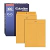 Columbian Clasp Envelopes, Heavy-Duty Brown Kraft, Secure Metal Clasp and Gummed Seal, Large Mailing Envelopes, 10" x 13", 100 per Box 1016827
