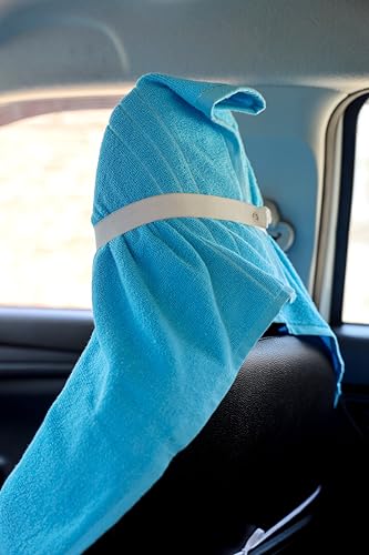 Image of ROMAN HOME 100% Superfine Cotton Solid Large Luxury All Car Seat and Office Chair Towel with Tie Knot & elistick 450 GSM (Pack of 1) (1, car Sky Blue)
