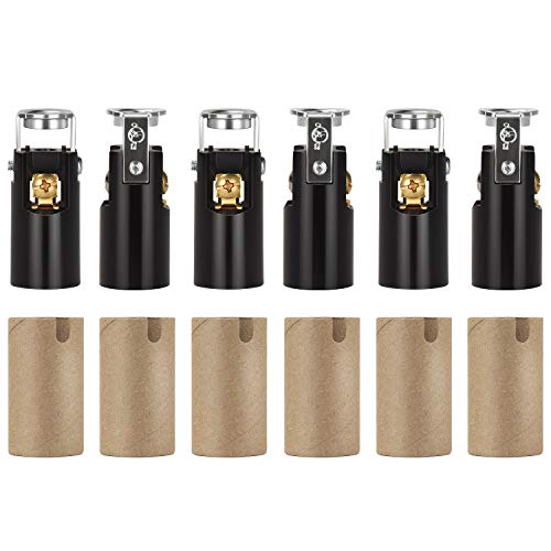 DiCUNO E12 Bulb Socket, Candelabra Base Bulb Holder With Cardboard Insulator, 6-Pack