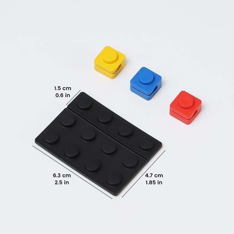 Bricks Building Blocks Cable Organizer, Adhesive Cord Holder, Charger Cord Clips Wire Management for Desktop Nightstand Office 2-Pack