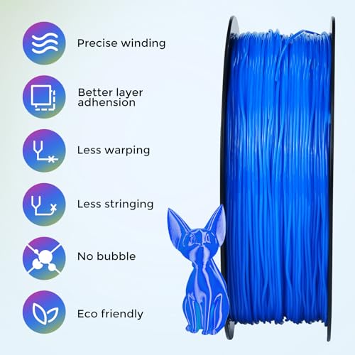 Image of Comgrow TPU Filament 1.75, 3D Printing Filament, Flexible 3D Printer Filament, 95A Soft 3D Printing Filament fit Most 3D Printers Dimensional Accuracy + /- 0.02mm Filament TPU Blue 1kg (2.2lbs)