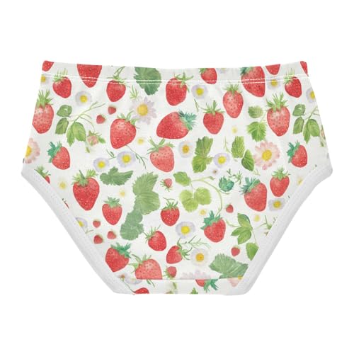 Wusikd Watercolor Strawberry Girls' Underwear Cotton Girls Briefs Soft Toddler Underwear 2T2