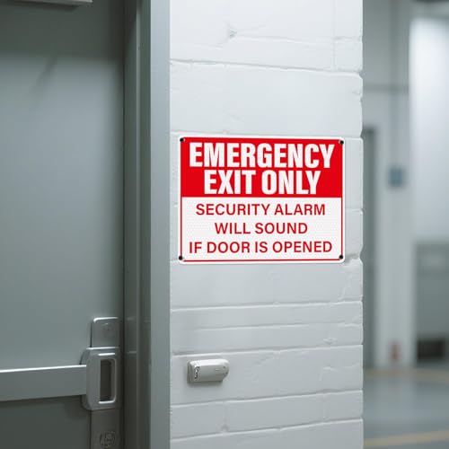 Panneau Emergency Exit Only de sécurité pour signalisation de porte de secours - 7