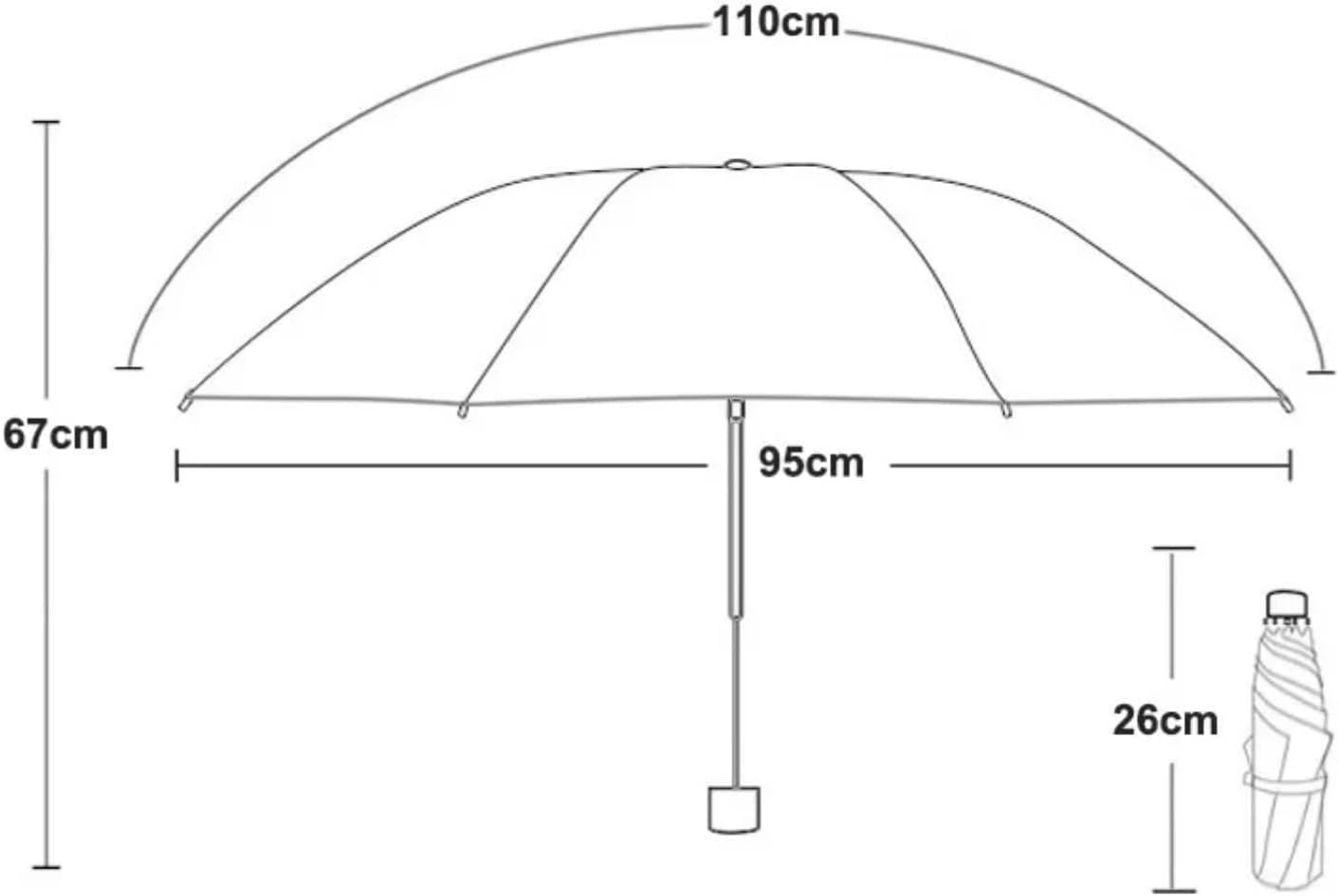 Paraguas plegable de tres pliegues para lluvia y sol, paraguas compacto pequeño con protección UV a prueba de viento, paraguas de viaje portátil de doble capa