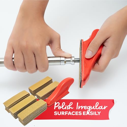 XFasten Micro Sander Kit 3.5” x 1” Mini Detail Sander Sandpaper Kit 80 120 180 240 400 Grit 100 PCS Sand Paper for Wood Furniture, Woodworking and Small Projects - Image 8