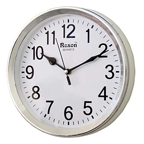 Image of Roxon Quartz 12 inch Inches Designer Wall Clock for Home /Living Room /Bedroom /Kitchen /Office (Silent Movement, White Frame)