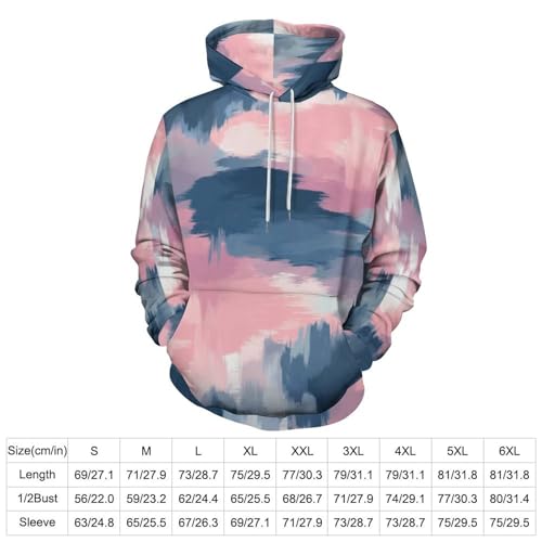 Sweat à capuche bleu poudré color block pull imprimé graffiti abstrait 3D - 5