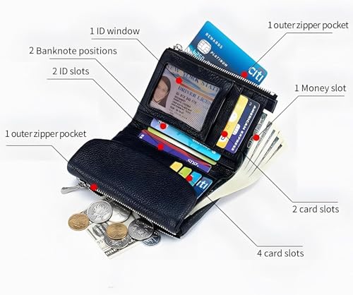 Unisex Pebble Leather Wallet, Small Wallets for Women, Genuine Leather Wallet for Women Short Genuine for Coins and Cards (A-17)2