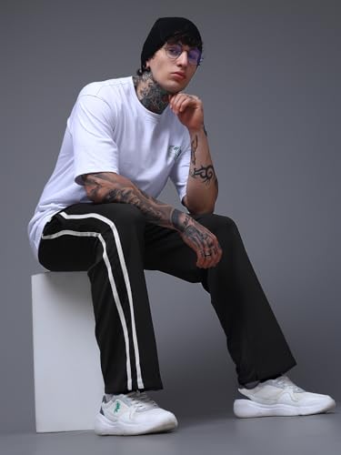 Image of Men's Loose Fit Side Tape Trackpants