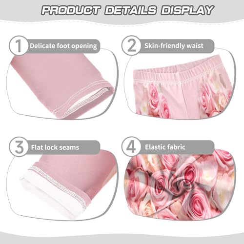 Toddler Girls Leggings Printed Yoga Pants Leggings White Pink Love Heart for Kids3