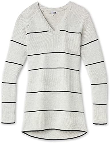 Smartwool Shadow Pine Pointelle Stripe Tunic Sweater - Women's Ash Heather Medium