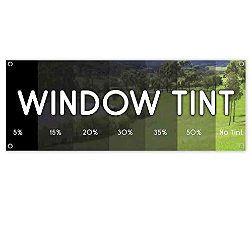 Window Tint 13 Oz Banner | Non-Fabric | Heavy-Duty Vinyl Single-Sided With Metal Grommets #TOP1