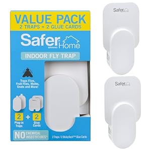 Safer Home SH502-2SR 2 Indoor Plug-in Fly Traps for Flies, Fruit Flies, Moths, Gnats, and Other Flying Insects – 2 Traps + 2 Glue Cards