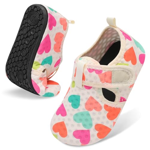 Image of LeIsfIt Kids Water Shoes Girls Boys Quick Dry Aqua Socks Breathable Swim Shoes Non-Slip Barefoot Socks for Beach Surf